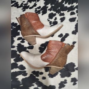 Cato Tricolor Western Style Ankle Boots